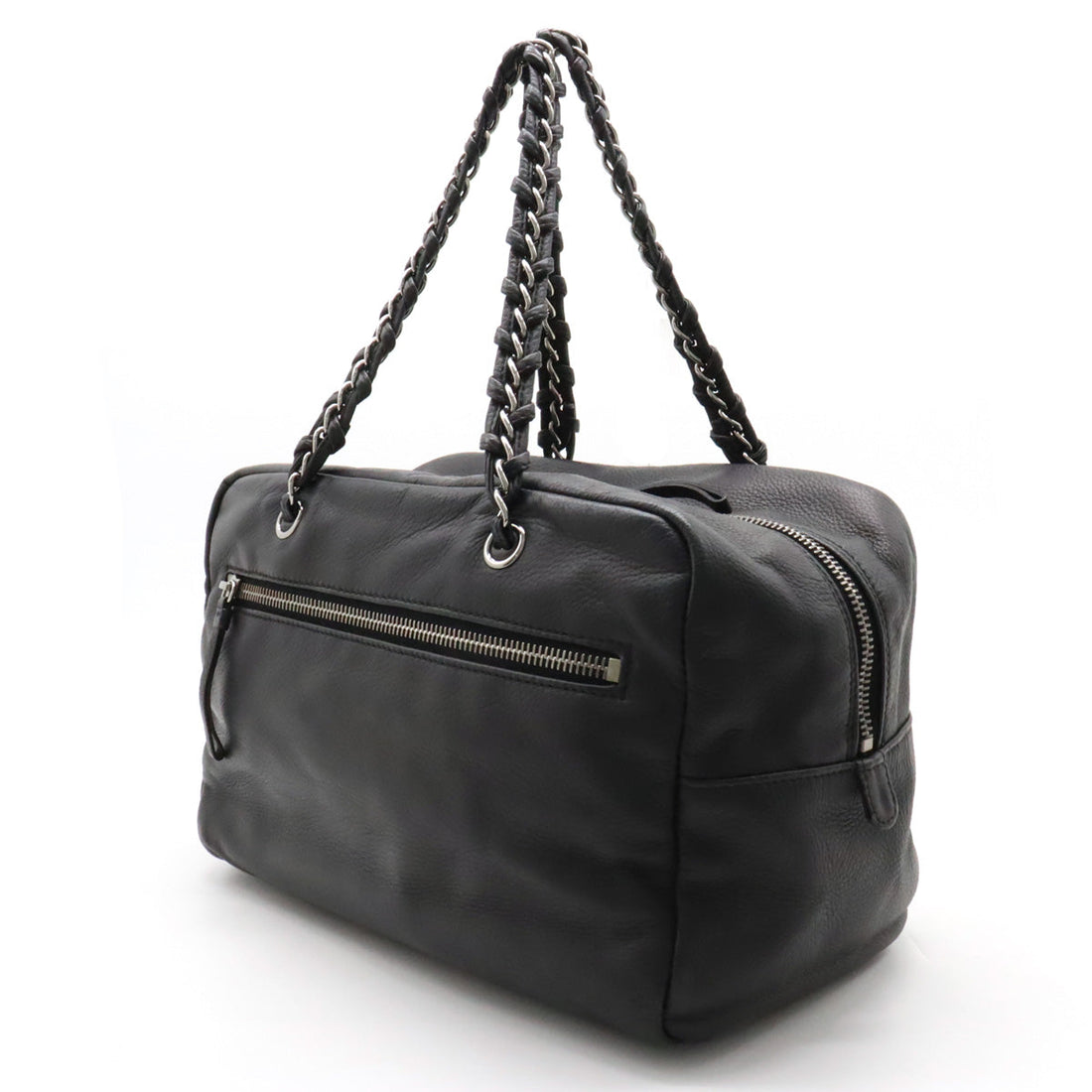 Chanel Luxury Line Coco Shoulder Bag Semi-Shoulder Mini Boston Bag Black Black Silver Gold A32919