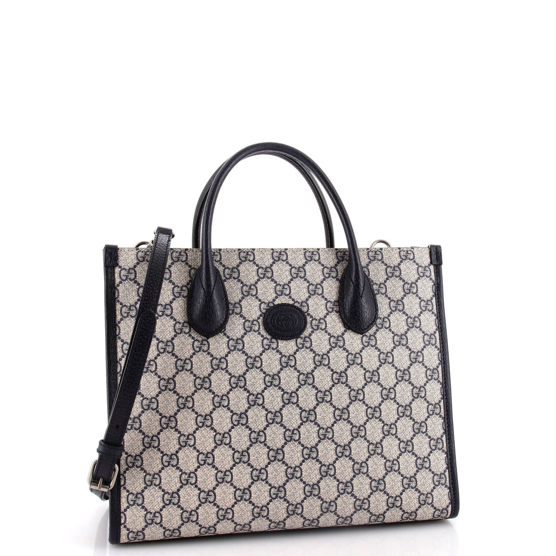 Interlocking G Tote GG Coated Canvas and Leather Small