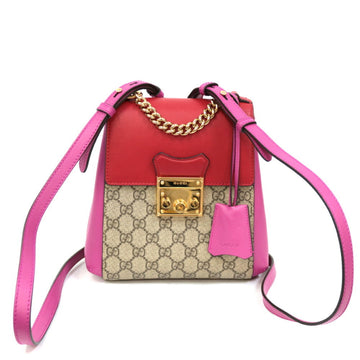Gucci Handbag 2WAY Bag Shoulder Padlock GC  Red Ladies