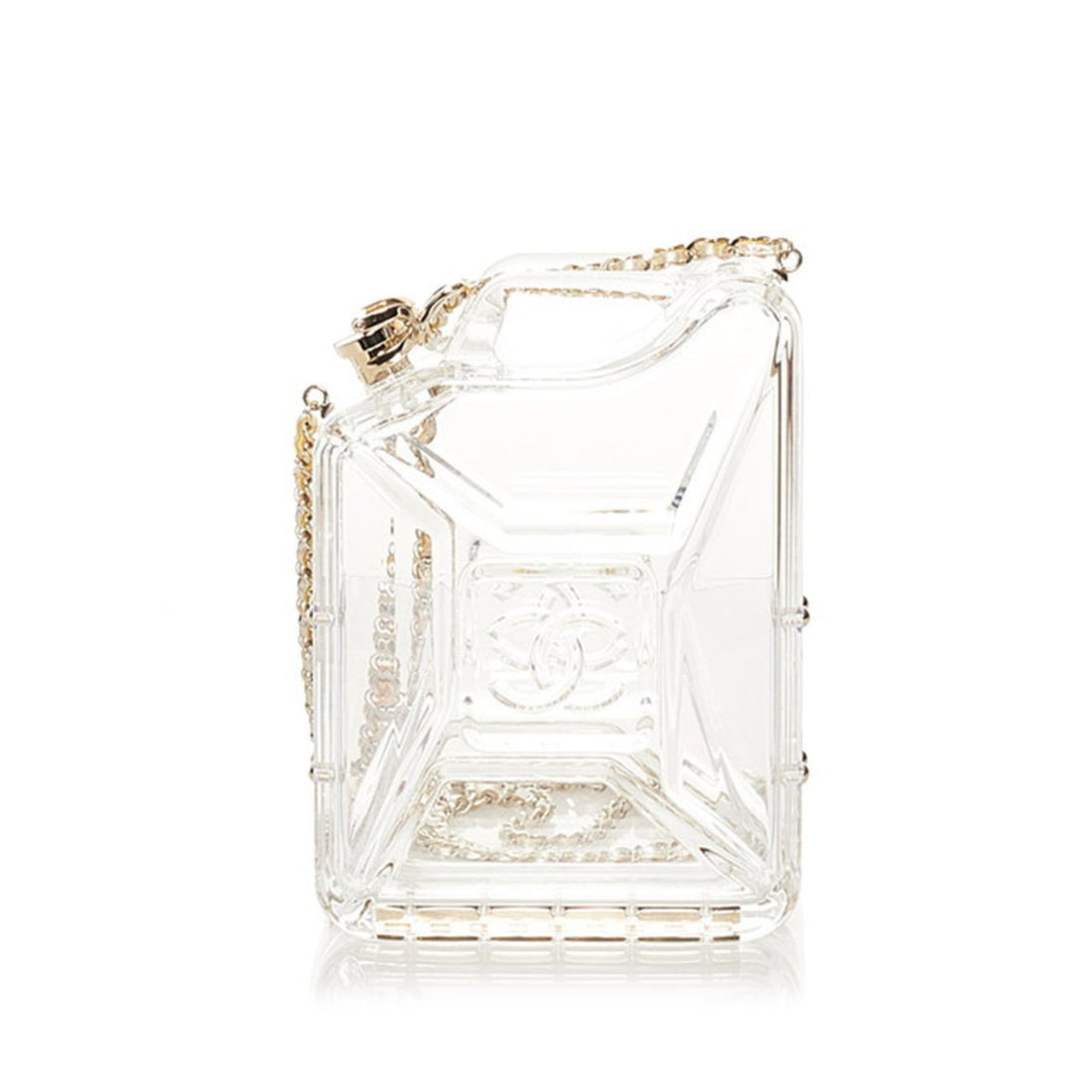 Chanel Dubai Runway Show Limited Cruise Chain Shoulder Bag Bottle Clear Gold Acrylic Glass Ladies CHANEL