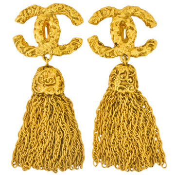 Chanel here mark earrings gold metal 93A