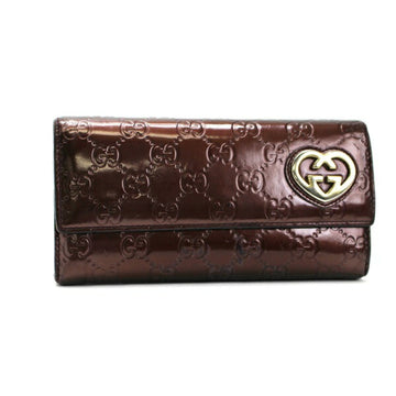 Gucci Shima Bi-Fold Wallet Lovely Heart New 1:1 Rep Leather Brown 251861 Ladies Logo Enamel