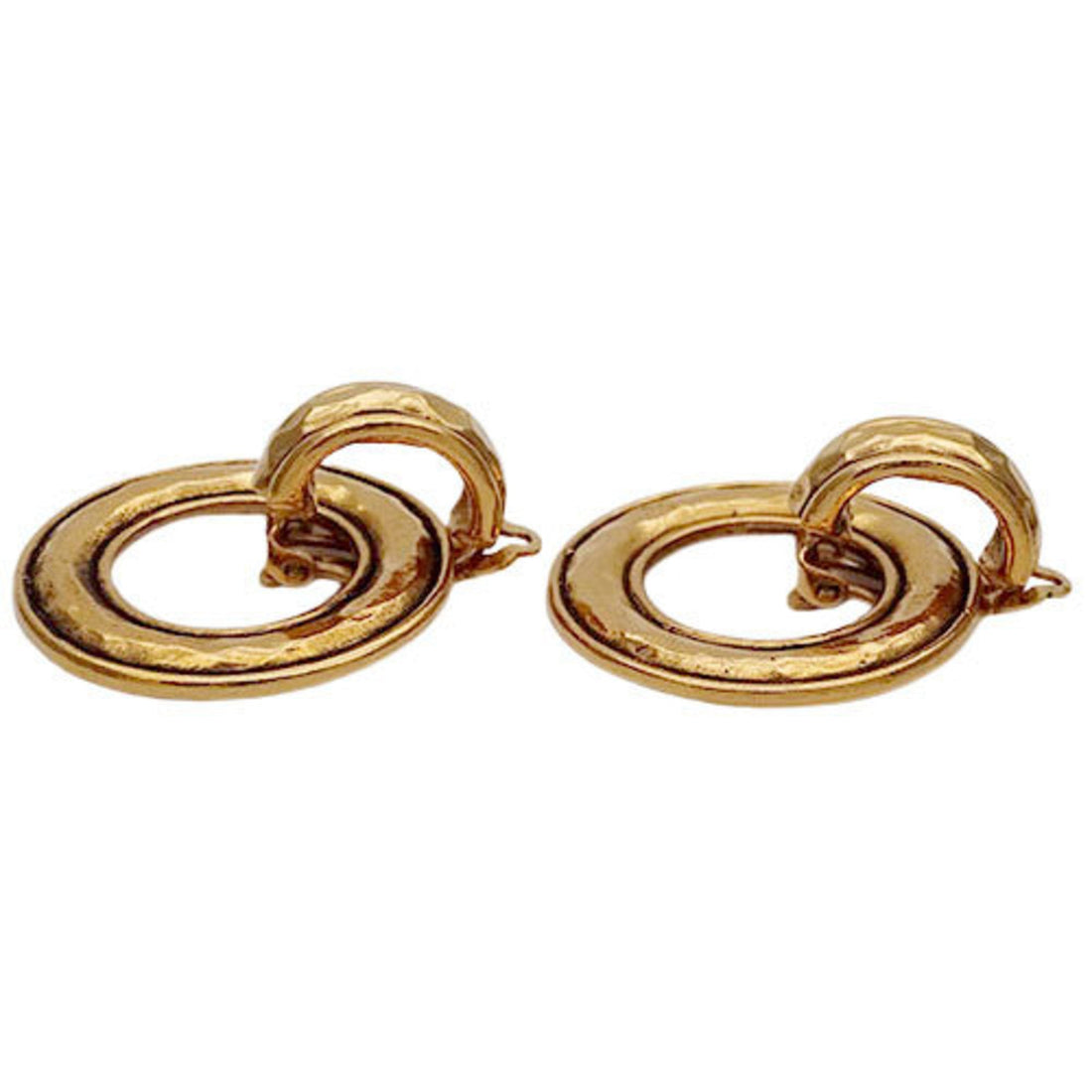 Chanel Earrings Women's Circle Round Gold