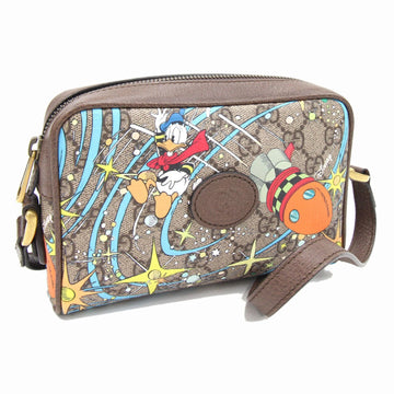 Gucci Shoulder Bag Disney Collaboration Donald Duck GG Supreme 648124 Beige Brown PVC Leather Mini  Pochette Back Ladies GUCCI