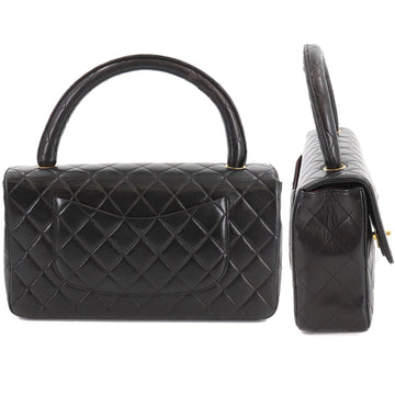 Chanel matelasse parent and child bag hand leather black gold metal fittings  Matelasse Pair Bag