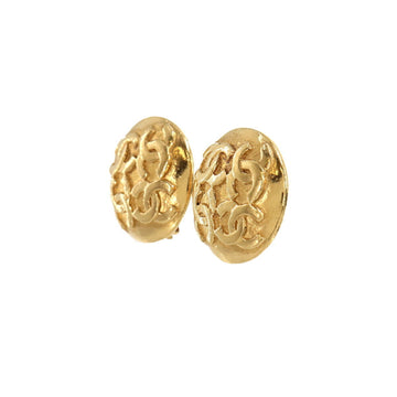 Chanel here mark round type earrings gold accessories   Earring