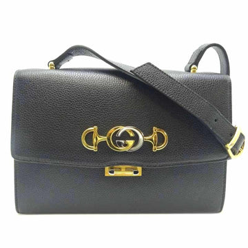 Gucci Zumi  Women's Shoulder Bag 576388 Leather Black