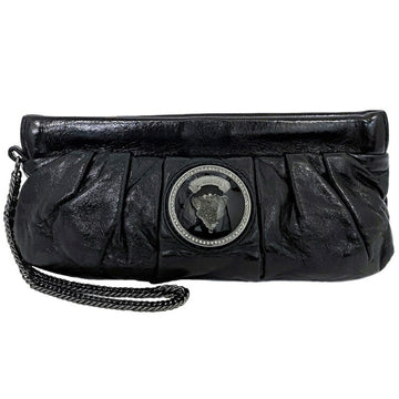Gucci Mini Clutch Bag Black Silver Histeria 226248 Chain New 1:1 Rep Leather GUCCI Pouch Handbag Enamel Ladies