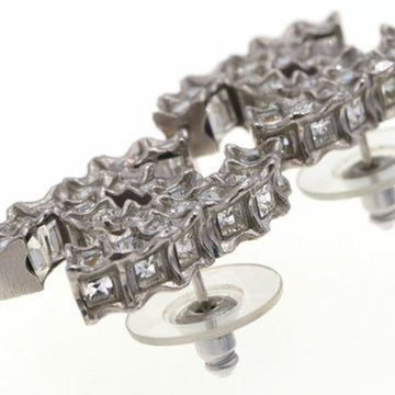 Chanel Earrings Coco Mark Silver B11C 2011 Model Ladies Rhinestone CHANEL