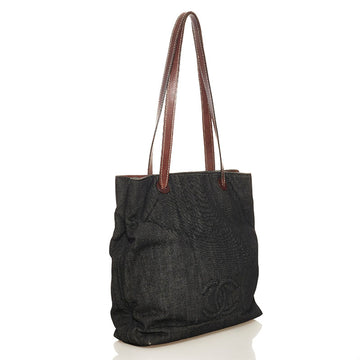 Chanel here mark shoulder bag tote black brown leather ladies CHANEL