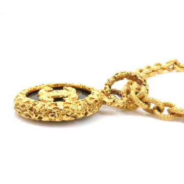 Chanel necklace here mark  gold x black metal material CHANEL ladies