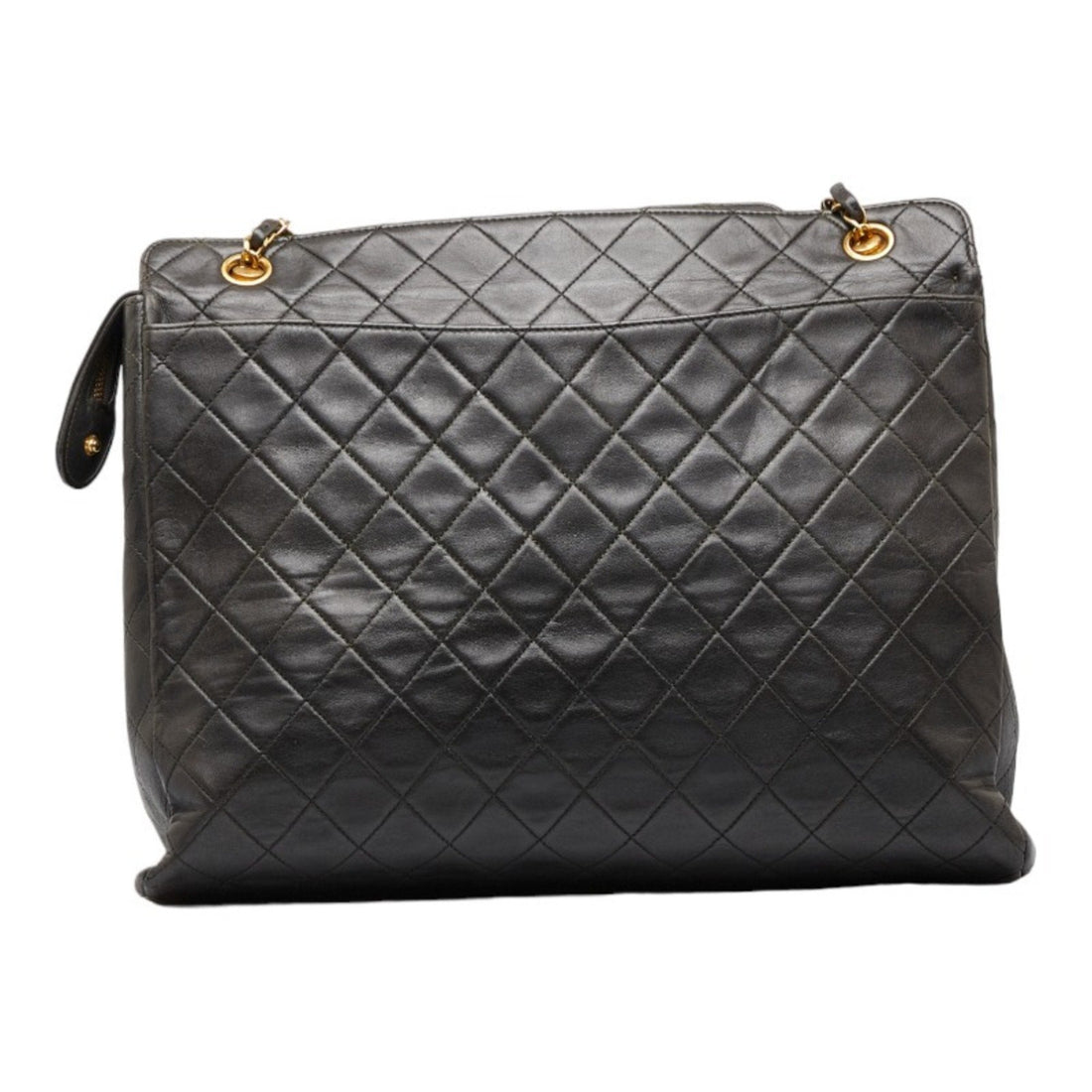 Chanel matelasse here mark chain shoulder bag tote black gold lambskin ladies