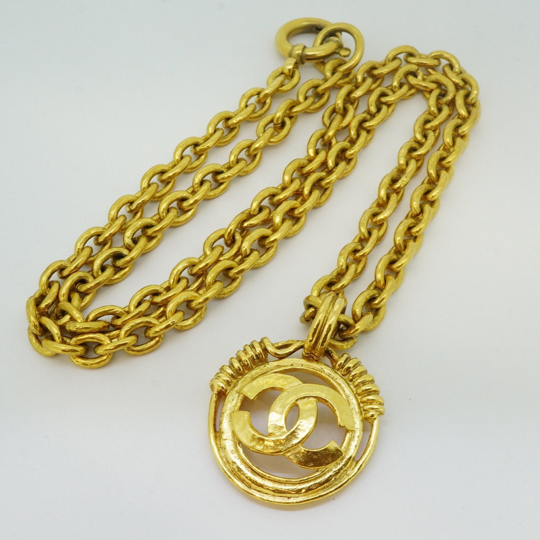 Chanel Necklace  Coco Mark 5 Consecutive GP Plated Gold Color Gold
