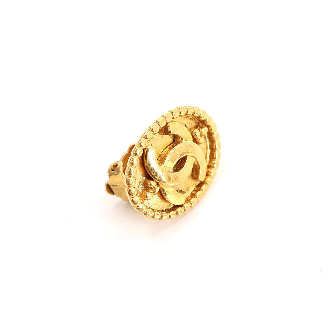 Chanel here mark earrings oval type gold 96A accessories  Earrings