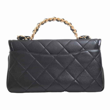 Chanel lambskin matelasse chain shoulder bag black