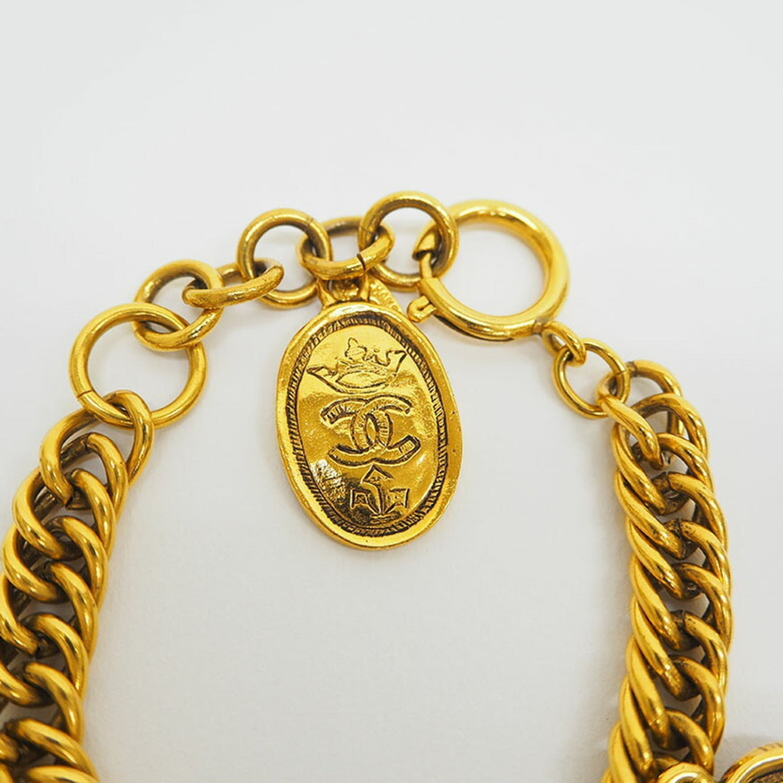 CHANEL  charm coco mark bracelet gold medal coin crown