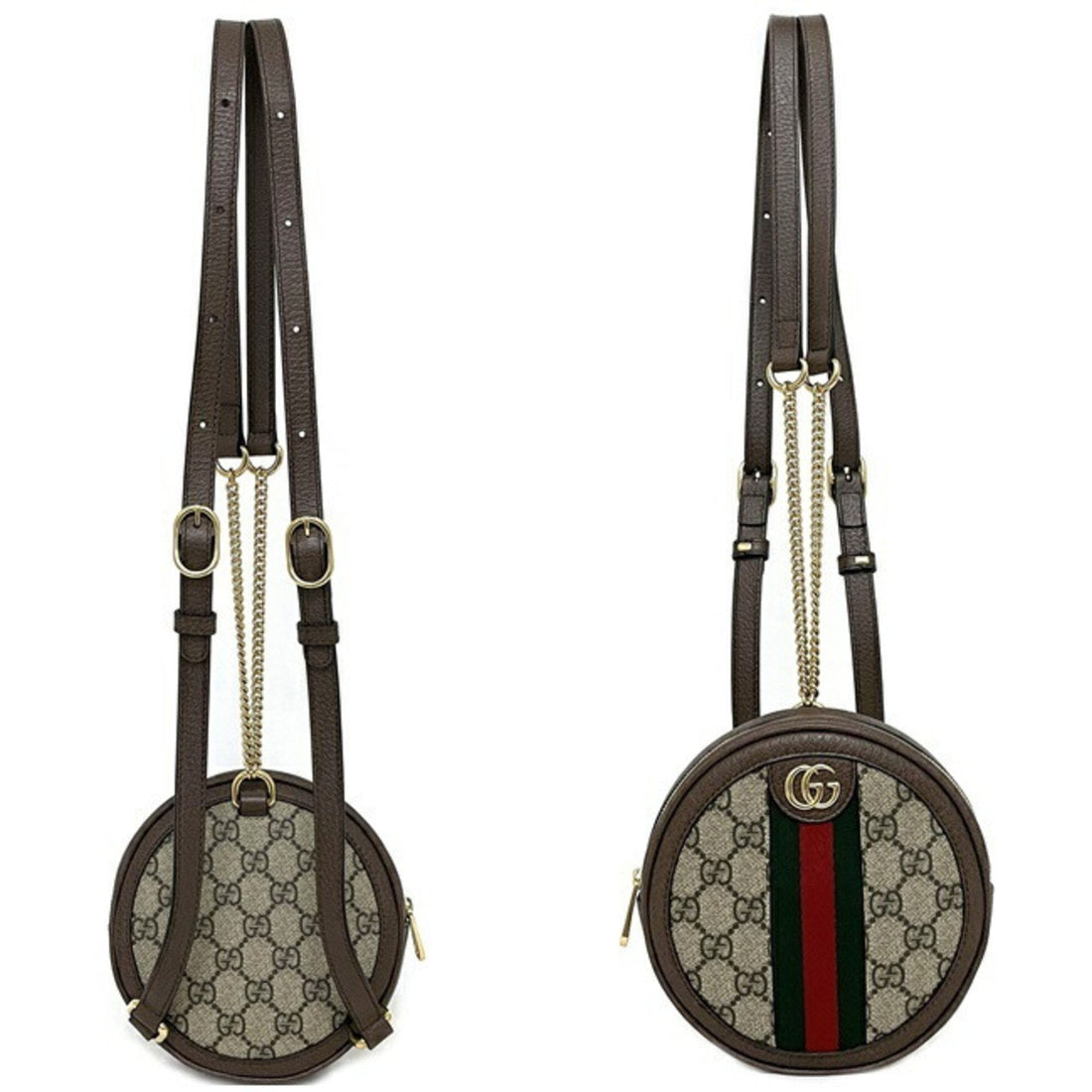 Gucci rucksack GG backpack beige green red gold offidia 598661-96iwg-8745 PVC leather GUCCI round sherry mini ladies chain