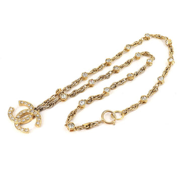 Chanel rhinestone here mark long necklace gold  accessories  Necklace