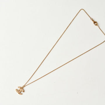 Chanel necklace/pendant CHANEL coco mark/CC rhinestone gold/rose multi