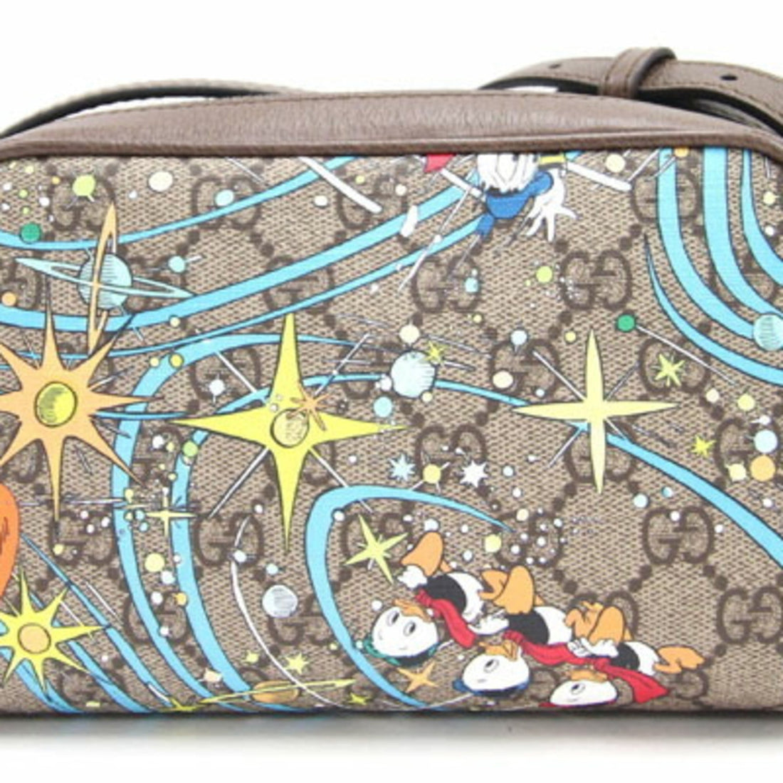 Gucci Shoulder Bag Disney Collaboration Donald Duck GG Supreme 648124 Beige Brown PVC Leather Mini  Pochette Back Ladies GUCCI
