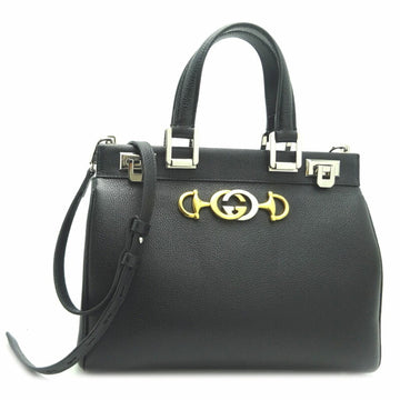 Gucci Zumi  Women's Handbag 569712 Grain Leather Black