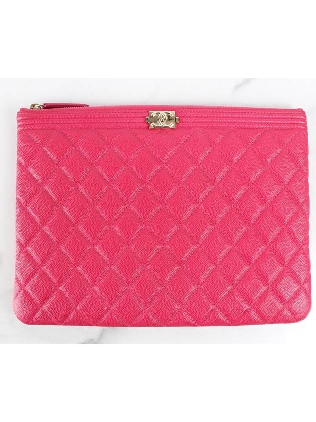 Lambskin Boy Clutch Bag M Chanel