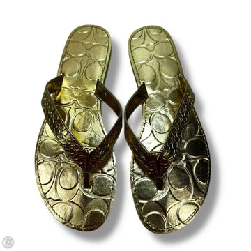 Sandals Designer By Coach In Gold, Size: 5