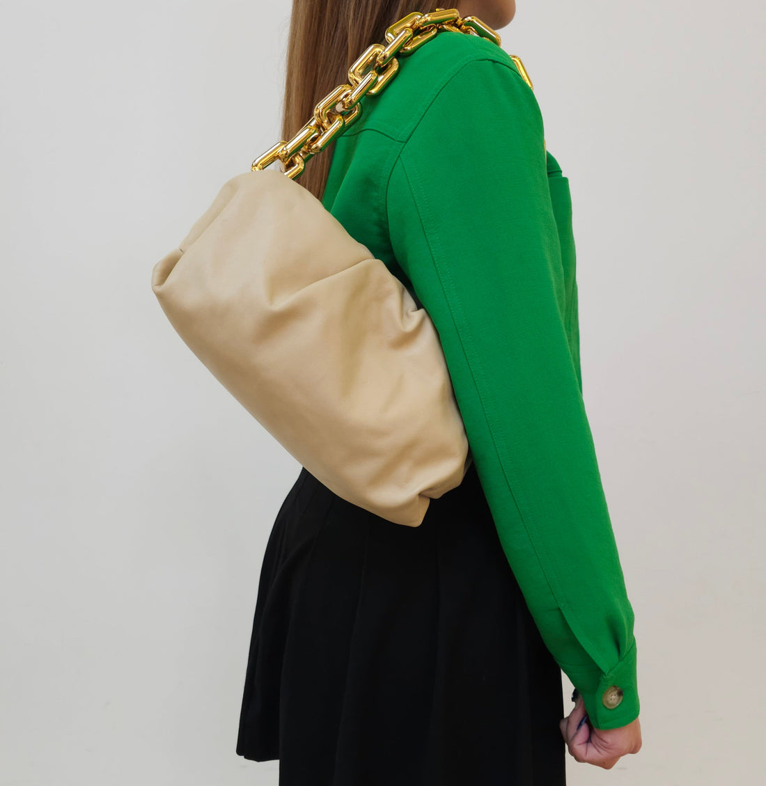 Bottega Veneta White The Chain Pouch Clutch
