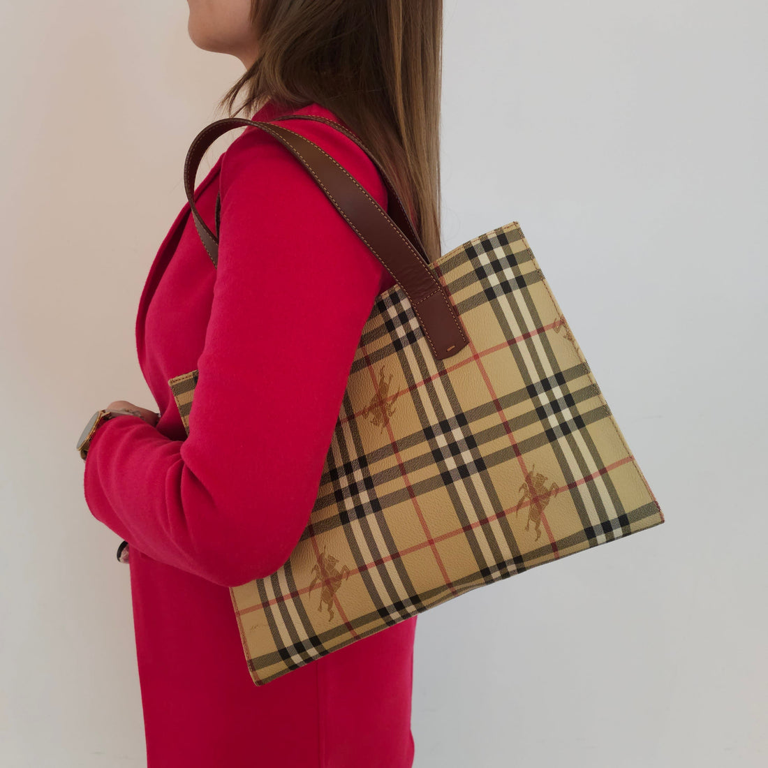 Burberry London Plaid Hand Bag TWS