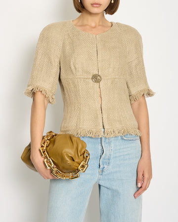Pearl Street Bags Chanel Ancient Greece 2018 Beige Tweed Jacket with Gold Button Detail Size FR 40 (UK 12) RRP ¬£3,500