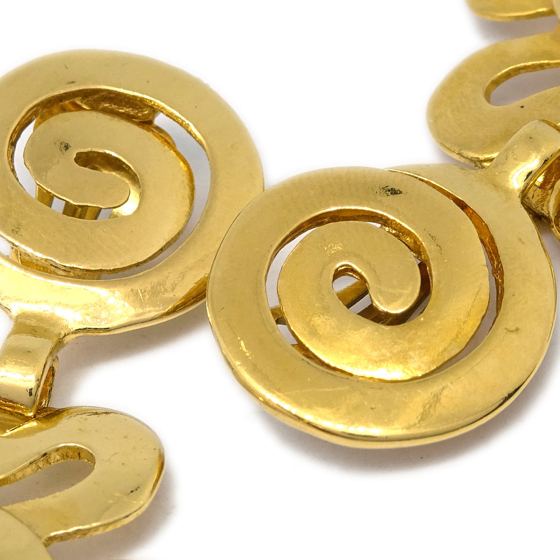 Chanel Flower Dangle Earrings Clip-On Gold 95P