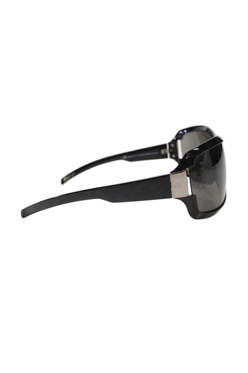 Gucci Womens Silver Tone Square Frame Pull On Sunglasses Black GG1546/S