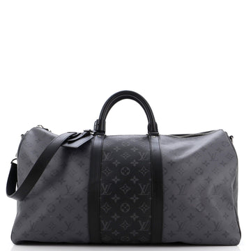 Keepall Bandouliere Bag Reverse Monogram Eclipse Canvas 50