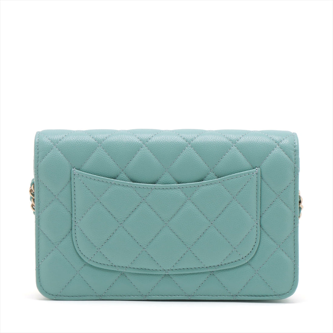 Top Quality Chanel Matrasse Caviar S Chain Wallet Blue Silver G  29th