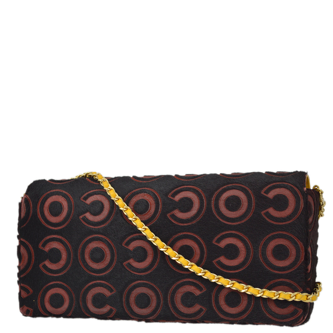 Chanel Bordeaux Pony Hair COCO East West Shoulder Bag