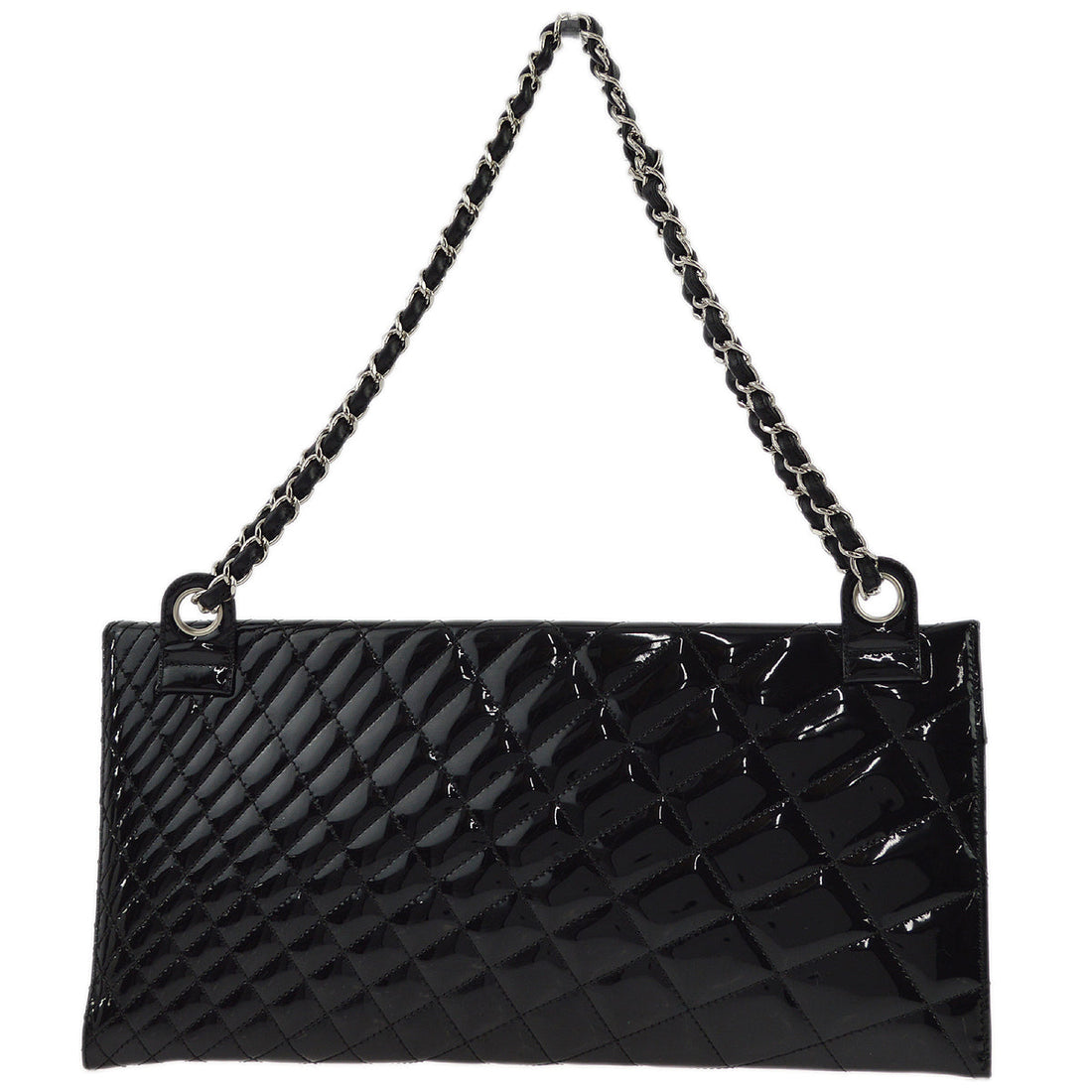 Chanel Black  Leather Double Chain Shoulder Bag