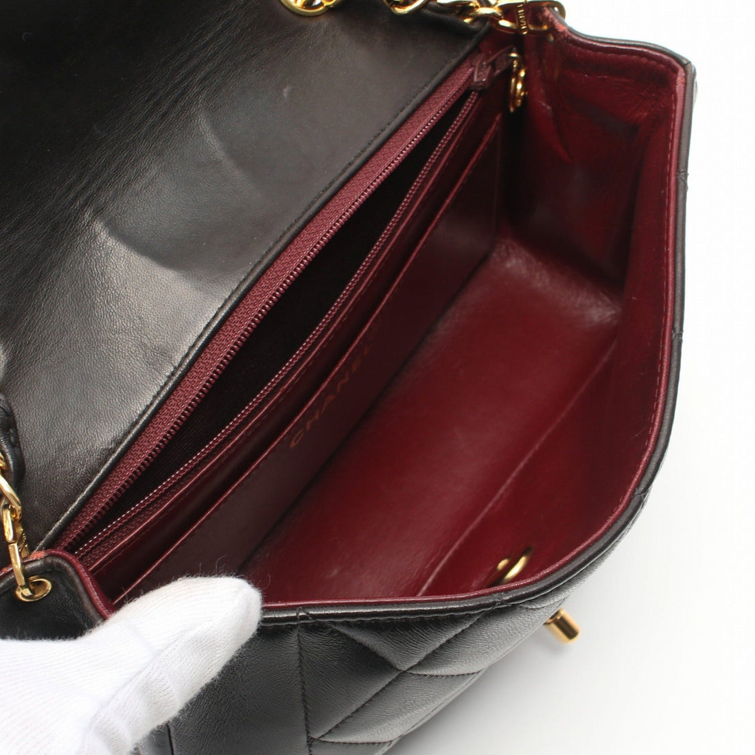 Chanel Lambskin Diana Chain Shoulder Bag