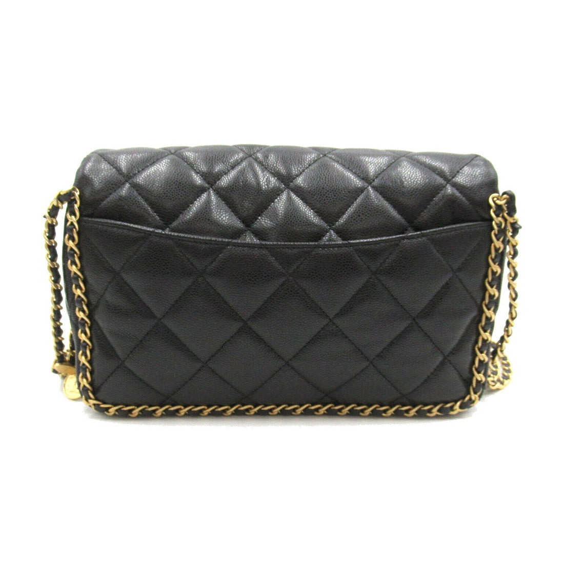 Top Quality Chanel Caviar Skin Matelasse Chain Shoulder Bag Black