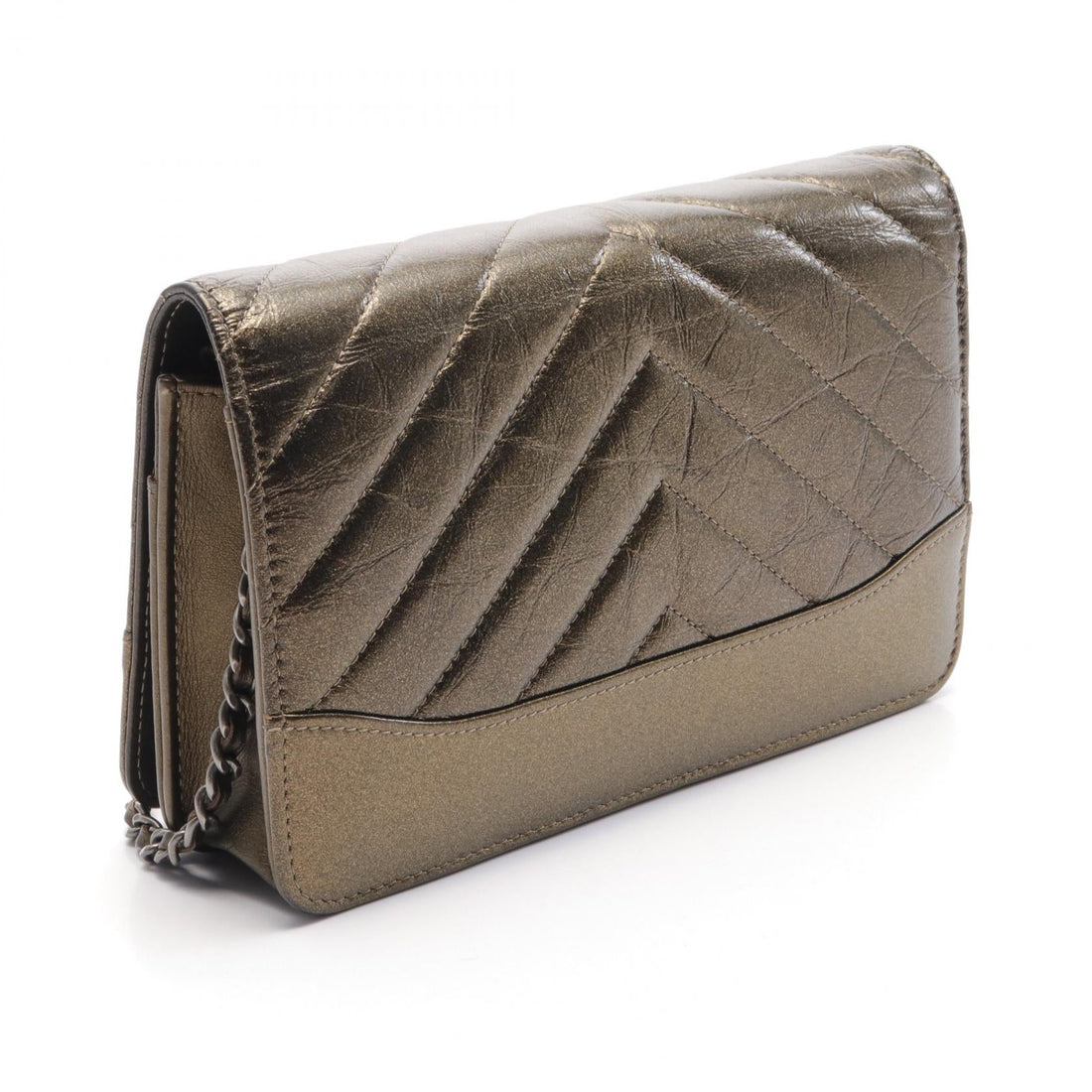 Chanel Chevron V-Stitch Leather Shoulder Bag