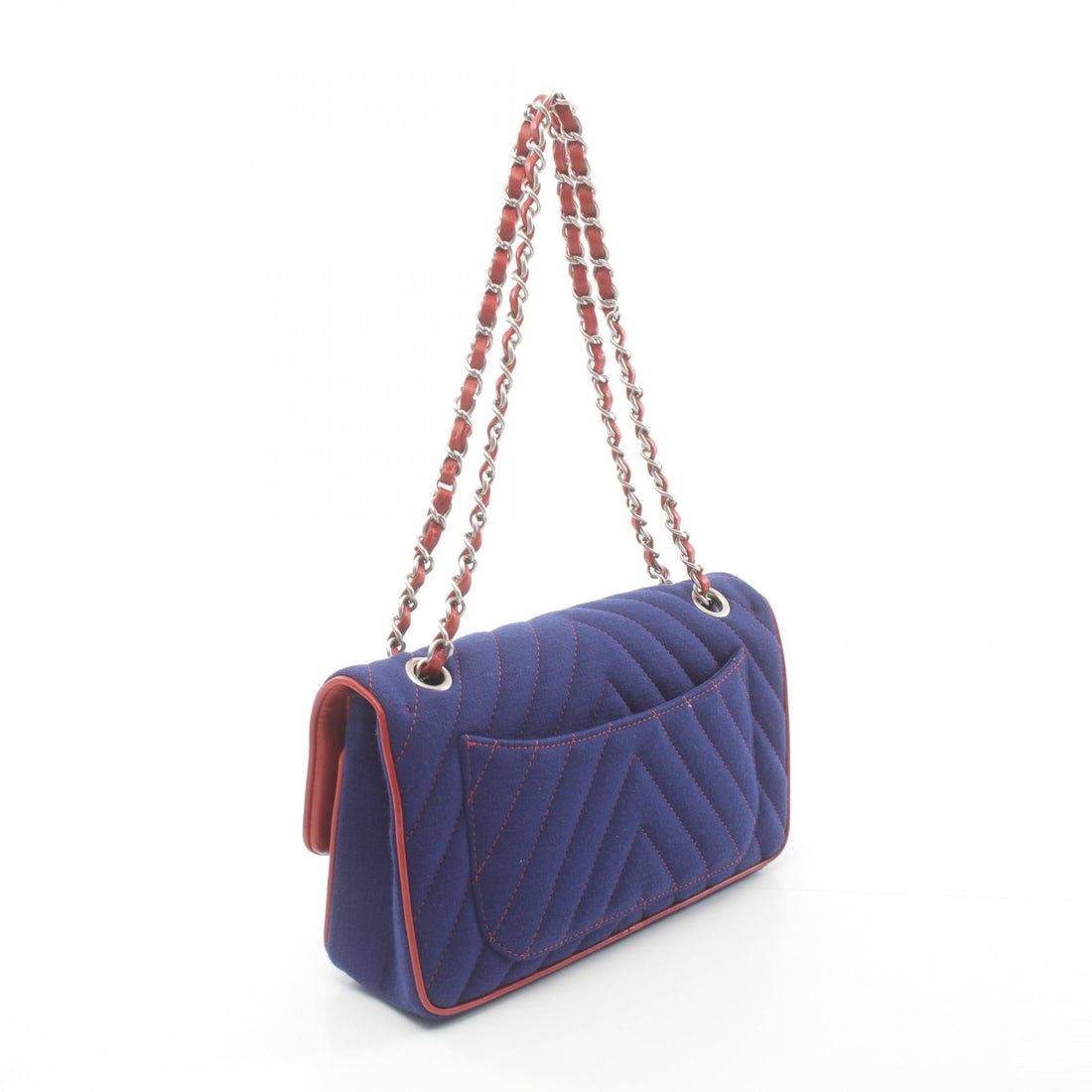 Chanel V-Stitch Canvas Leather Shoulder Bag