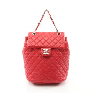 Chanel Matelasse Lambskin Backpack Red