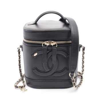 Chanel Lambskin Coco Mark Handbag Black AS0323
