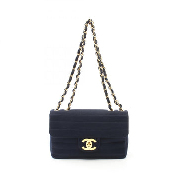 Chanel Jersey Shoulder Bag Navy