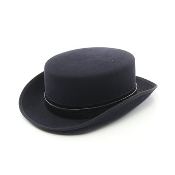Chanel Leather Lapin Hat Navy
