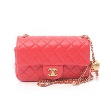 Top Quality Chanel Lambskin Matelasse Mini Flap Bag Red