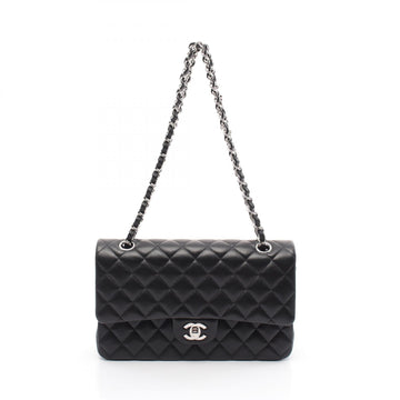 Chanel Lambskin Matelasse W Flap Shoulder Bag A01112