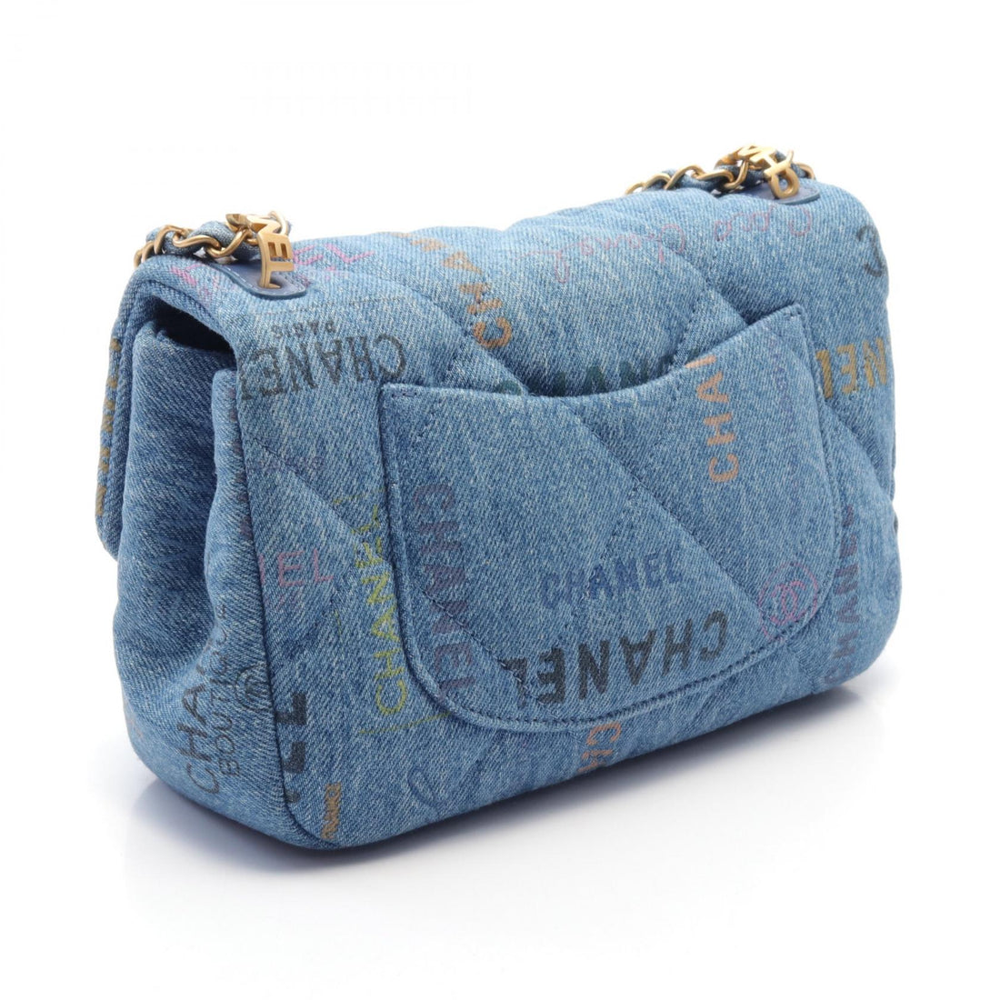 Chanel Denim Matelasse Small Flap Shoulder Bag