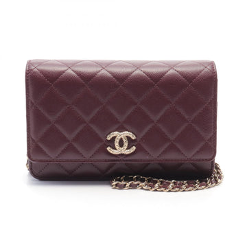 Chanel Matelasse Leather Shoulder Bag Bordeaux