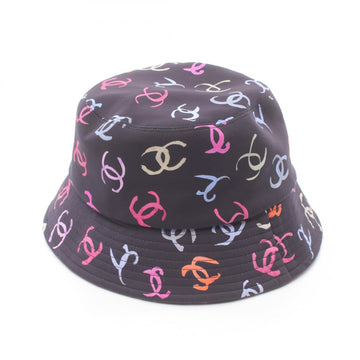 Chanel Coco no mark Fabric Hat Black Multicolor