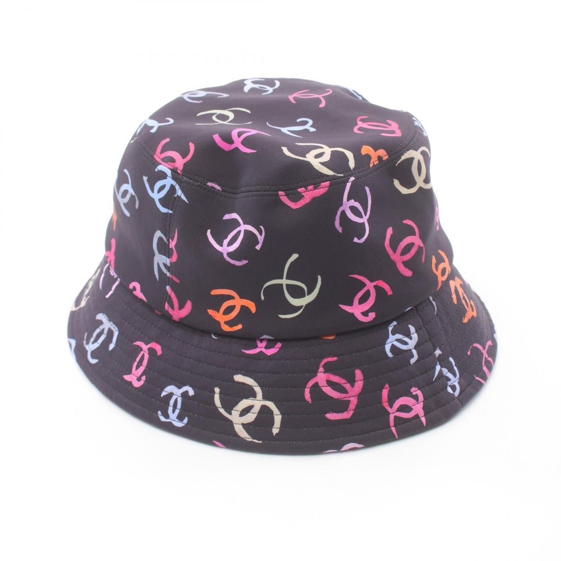 Chanel Coco no mark Fabric Hat Black Multicolor